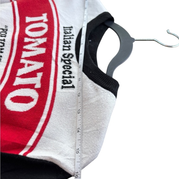 Love Moschino Tomato Graphic Knit Sweater Black White Red Made in Italy S Campy - Picture 4 of 13